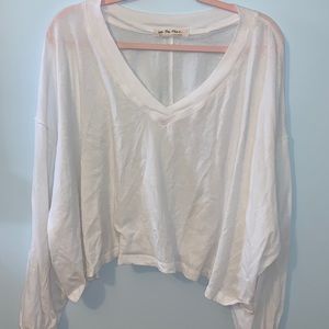 White cropped long sleeve